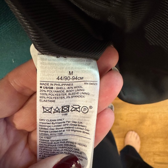 Banana Republic Black Wool Mid Length Wrap Trench Coat size M women’s - Picture 4 of 5